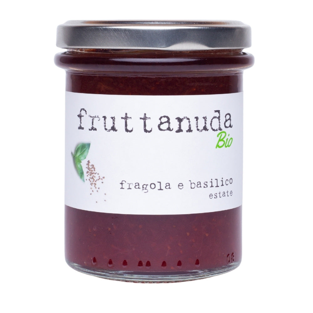 Confitura extra de fresa y albahaca orgánica